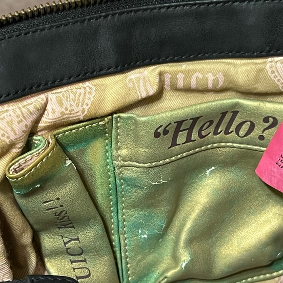 SOLD!! Rare vintage y2k black blinged leather Juicy Couture purse bag. - Picture 5 of 16